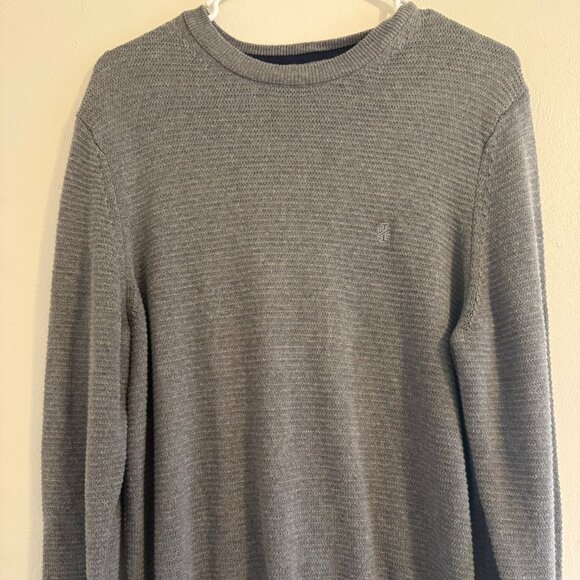 IZOD Men’s Crewneck Sweater Gray Long Sleeve Pullover Size L Pre-Owned Excellent - Picture 1 of 3
